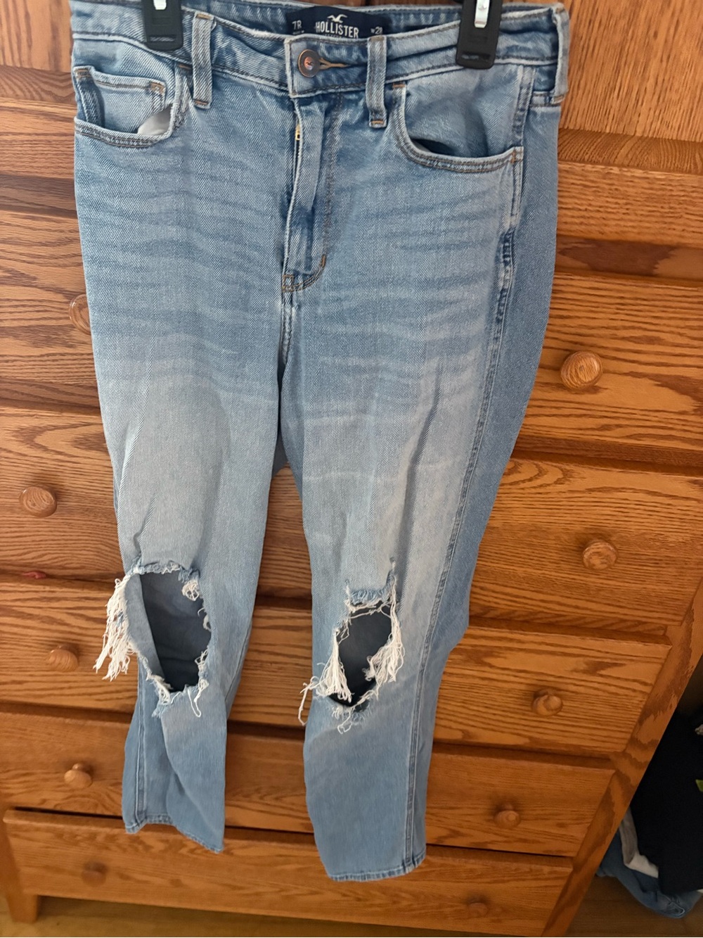 Hollister Light Wash Distressed Boyfriend Jeans